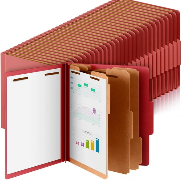 Carpetas Skyygemm de 3 divisores rojo 29x26 cm, 60 piezas