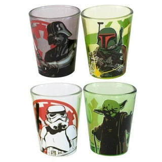 Star Wars Collectable Glasses 16oz Set of 4 Yoda Vader Boba Fett  Stormtrooper