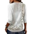 thumbnail image 6 of Domzest Womens Boho Floral Graphic Tops Half Sleeve Loose Fit Crew Neck Shirts Elbow Length Summer Fall Lightweight Tunic Tops Multicolor M, 6 of 6