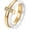 Gold White, variant on Dual Stacking Rings for Women,18K Gold Plated Cubic Zirconia Gold Eternity Band for Women,Thumb Ring for Women Men,Size 6-10