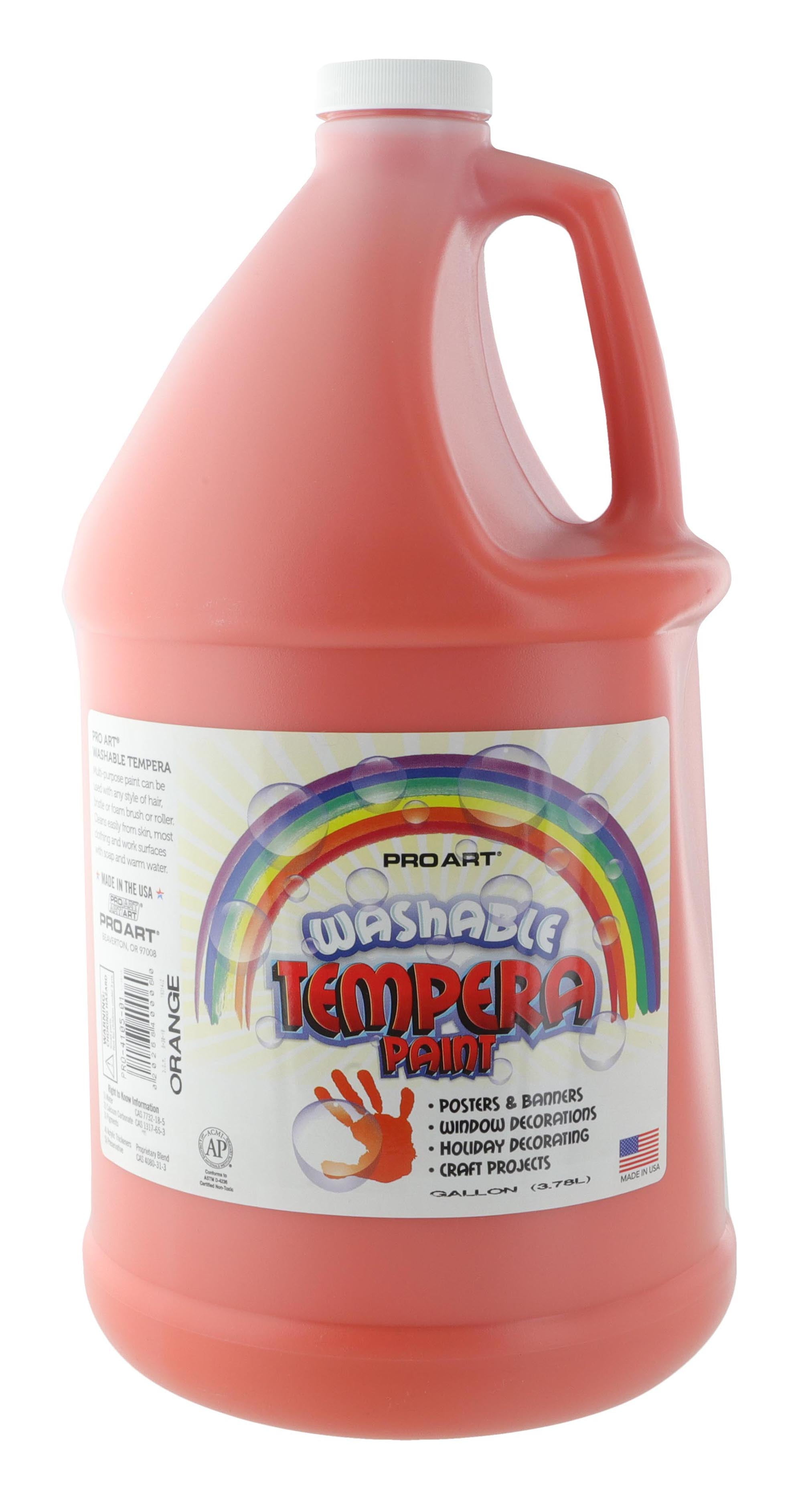 Pro Art Washable Tempera Paint Gallon Orange 