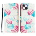 thumbnail image 2 of Compatible for iPhone 15 Plus Wallet Case, Painting Pattern Premium PU Leather [Credit Card Holder] [Wrist Strap] Flip Stand Feature Purse Case Full Body Protective Pattern Phone Cover, Cupcake, 2 of 17