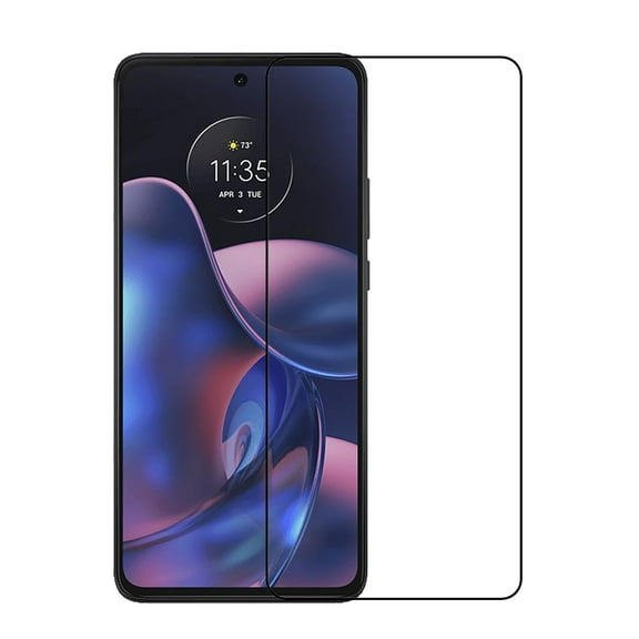 [2 Pack] Black Tempered Glass Screen Protector Frontier Protective Protector for Motorola Moto Edge 2022