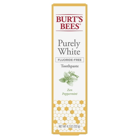Burt's Bees Toothpaste, Fluoride Free, Purely White, Zen Peppermint, 4.7 oz