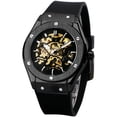 thumbnail image 2 of WINNER Men Automatic Mechanical Watch Rubber Strap Open Face Dial Male Clock Military Sport Style Wristwatch Drop Shipping, 2 of 5