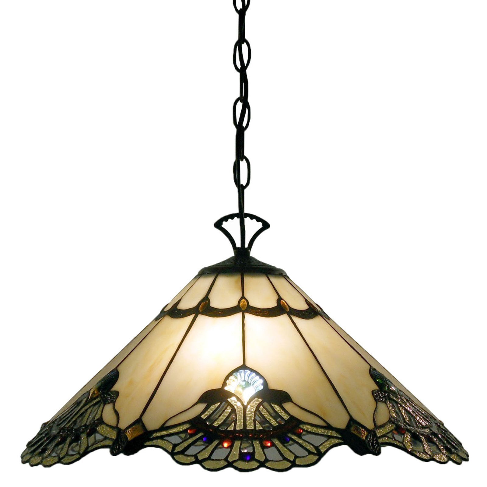 Tiffany-style Courtesan Hanging Lamp