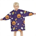 thumbnail image 3 of Halloween Cute Pumpkins and Cupcakes Blanket Hoodies for Kids 6-13YR Oversize Wearable Blanket Hoodies for Boys Girls Teens, 3 of 7