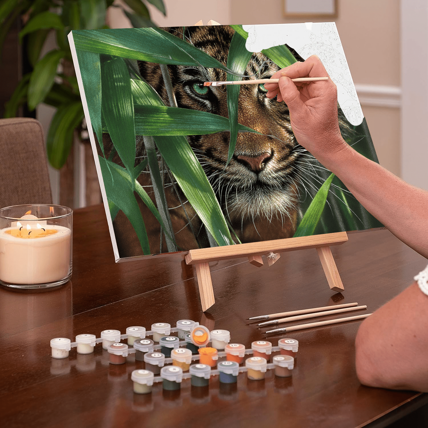 Ledgebay Paint by Number for Adults Crafts for Adults (Bamboo Tiger)