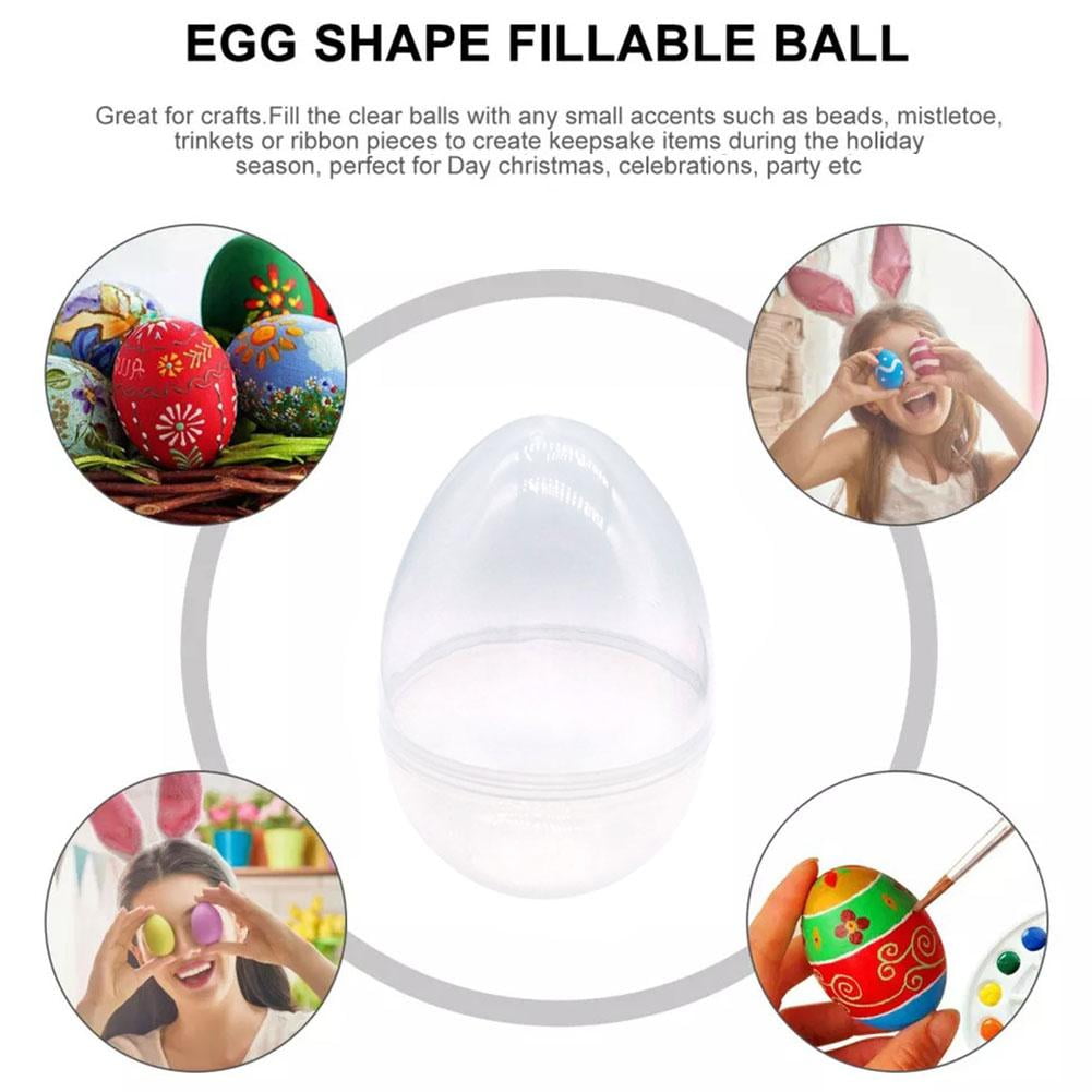 5 Pack 4.7 Inch Clear Plastic Easter Eggs, Large Transparent Empty Fillable Eggs for DIY Decor, Bulk Surprise Eggs for Easter Basket Stuffers Party Favors