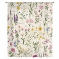 thumbnail image 2 of Botanical Garden Florals Sheer Curtains 45 Inches Long, Spring Watercolor Wildflowers Light Filering Curtains, Breathable Simi Curtain Privacy Drapes for Kitchen Bathroom Small Window Treatment, 2 of 9
