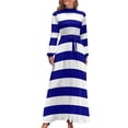 thumbnail image 2 of Vestido largo de rayas horizontales azules y blancas, vestido de fiesta, vestido de fiesta de estilo coreano, vestidos de mujer para verano 2024, 2 of 5
