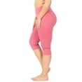 thumbnail image 4 of Women & Plus (S-3X) Essential Basic Cotton Spandex Stretch Below Knee Length Capri Leggings (Single & Multi Packs Available), 4 of 4