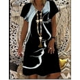 thumbnail image 1 of New Women Sundress Creative Lovely Cat 3D Print Ladies Summer Loose Beach Dress Casual Short Sleeve V-neck A-line Dress VestidosXXL Gao Jinjia LED, 1 of 2