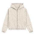 thumbnail image 7 of MexChoioe Hoodie Denim Jacket for Womens Drawstring Vintage Denim Fabric Hoodies Full Zip Long Sleeve Hooded Jean Coat with Pockets, 7 of 7