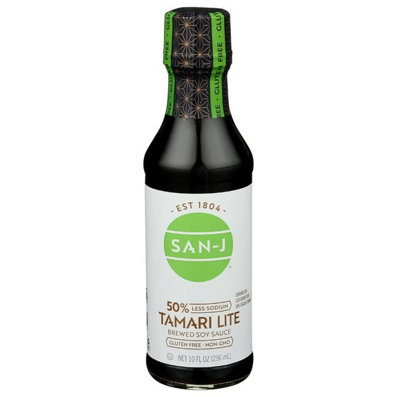 San-J 50 Percent Less Sodium Tamari Lite Soy Sauce, 10 Fluid Ounce -- 6 per case.