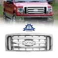 thumbnail image 2 of Front Bumper Grille Grill Assembly Fit For 2009-2014 Ford F-150 F150 XLT Upper Bumper Guard Cover Replacement 9L3Z8200D FO1200511 (Chrome), 2 of 8