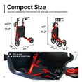 thumbnail image 6 of ZENART Foldable 3 Wheel Rollator Walker Lightweight for Seniors with 10" Wheel, Red, 6 of 6