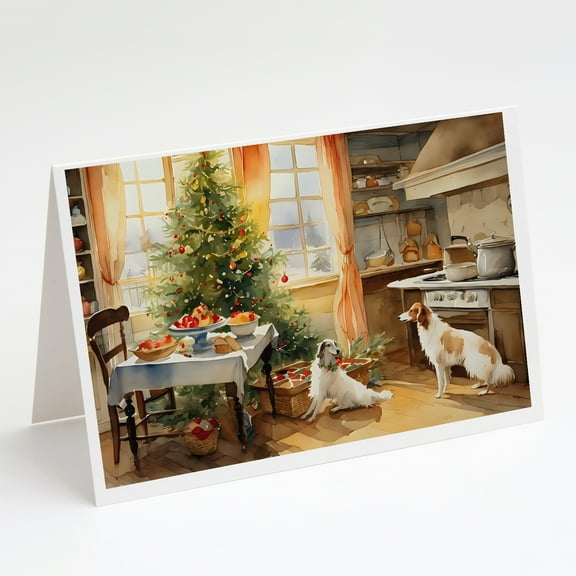 Borzoi Christmas Cookies Greeting Cards Pack of 8 7 in x 5 in