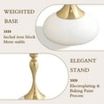 thumbnail image 3 of CERBIOR Modern Round Side Table with Gold Pedestal Base, Black Metal Top, Accent Drink Table for Living Room (White), 3 of 8