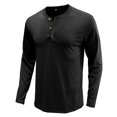 thumbnail image 1 of CEHVOM Men Long-Sleeve Beefy Muscle Basic Solid Pure Color Blouse Tee Shirt Top, 1 of 4