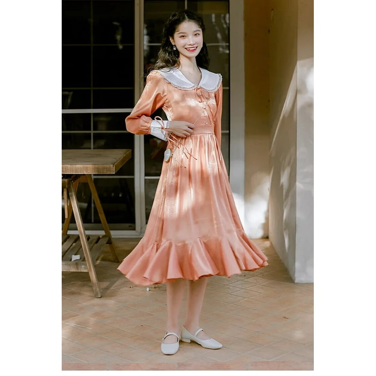 2020 new fashion women s clothing Peter pan Collar Vintage dress women dresses