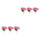 thumbnail image 2 of Injueey Arreglo de flores artificiales para decoración del hogar de 3 piezas con elegantes plantas falsas para exteriores o interiores rosa Rosa roja 2piezas, 2 of 6