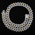 thumbnail image 1 of 20mm Punk Hip Hip Iced Out Miami Cuban Link Chain Choker Necklace Bicolor Rhinestones Paved Heavy Chunky Neck Jewelry Accessory, 1 of 7