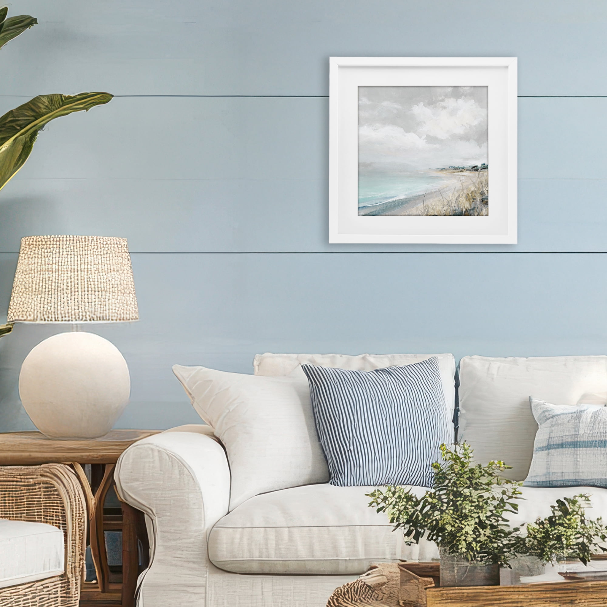 Stupell Industries Coastal Morning By The Dunes White Framed Print Under Glass, design by Carol Robinson