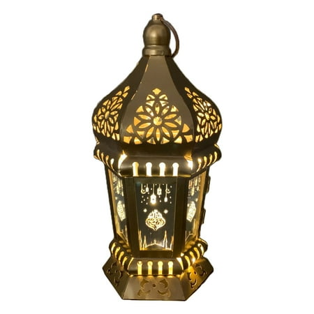 

Dasbsug 1Set Iron Ramadan Decorative Light Hanging Candle Lantern for Home Room Gifts