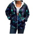 thumbnail image 7 of GEWSEY Women Butterfly Graphic Hoodies Y2K Full Zip Up Long Sleeve Fall Sweatshirts Drawstring Jackets (Dark Green, 3XL), 7 of 7