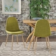 thumbnail image 2 of GDF Studio Haleigh Mid Century Modern Fabric Upholstered Dining Chairs, Set of 2, Green and Light Walnut, 2 of 11