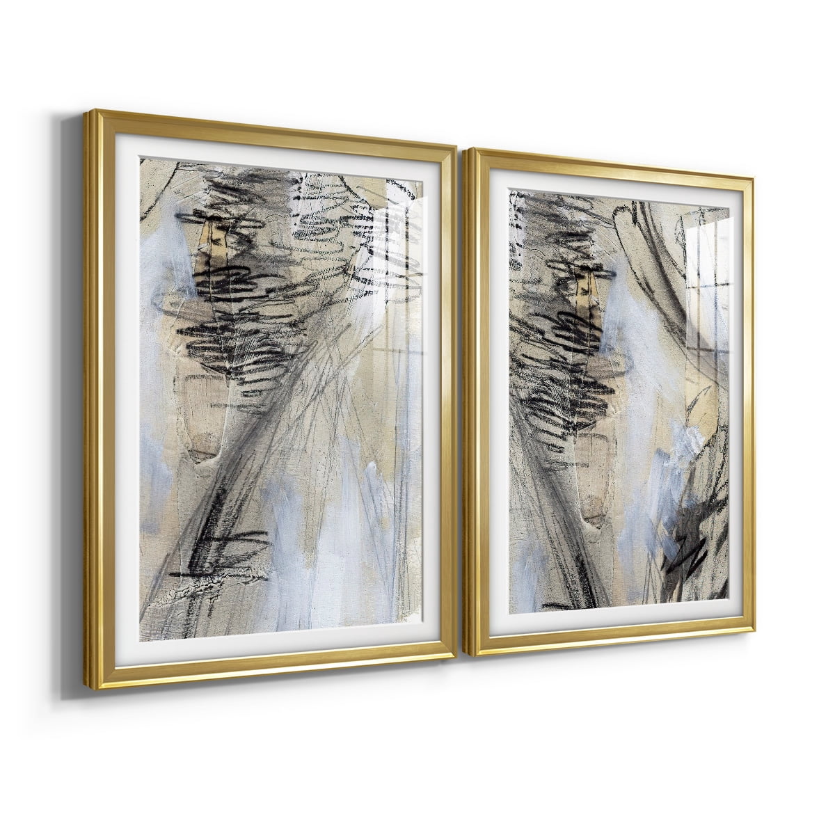 Wexford Home Masked Notes V Premium Framed Print, 22.5" x 30.5" - Ready to Hang, Gold (Set of 2)