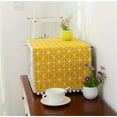 thumbnail image 3 of NOGIS Microwave Oven Cover Dustproof Top Cover Cotton Linen Toaster Cover Kitchen Appliance Protector Decorative Dust proof Cover with 4 Side Storage Pockets, 11.8" x 35.4" (Yellow), 3 of 7