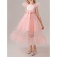 thumbnail image 4 of Bagilaanoe Girls Formal Dress Flying Sleeve A-line Princess Dresses 6-17T Kids Backless Tulle Dress for Wedding Birthday Party Gown, 4 of 9