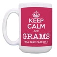 thumbnail image 2 of ThisWear Grams Grandma Gift Keep Calm and Grams Will Take Care of It Mug 15oz Coffee Mug Pink, 2 of 4