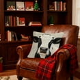 thumbnail image 3 of ​2D Printed Cow Face Pillow Cover, Realistic Faux Embroidery Farmhouse Decor, Soft Plush Throw Pillow for Living Room Sofa Bedroom, Brown White Animal Print Multicolor, 3 of 6