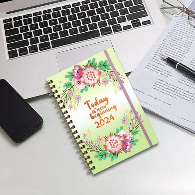 Calendar 2024 2024-2026 New Year's Day Efficiency Manual Daily Work Plan Calendar Notebook Notebook on Clearance