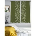 thumbnail image 2 of Japanese Sheer Curtains 63 Inch Length 2 Panels Set, Green Rustic Retro Pastoral Floral Leaves Voile Window Treatment Rod Pocket Curtains Sheers Drapes for Bedroom/Living Room/Kitchen 52x"63"x2, 2 of 7