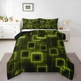 thumbnail image 1 of YST Geometry Yellow Green Bedding Set Geometric Strip Lines Quilt Twin Size,Modern Gradient Cubes Comforter Set Abstract Art Duvet Insert For Children Adult Bederoom Decor, 1 of 7