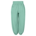 thumbnail image 6 of Homenesgenics Short Pant for Women Plus Size Clearance Womens Short Casual Elastic High Waist Solid Color A-Line Long Pants with Pocket/(Green,XL), 6 of 8