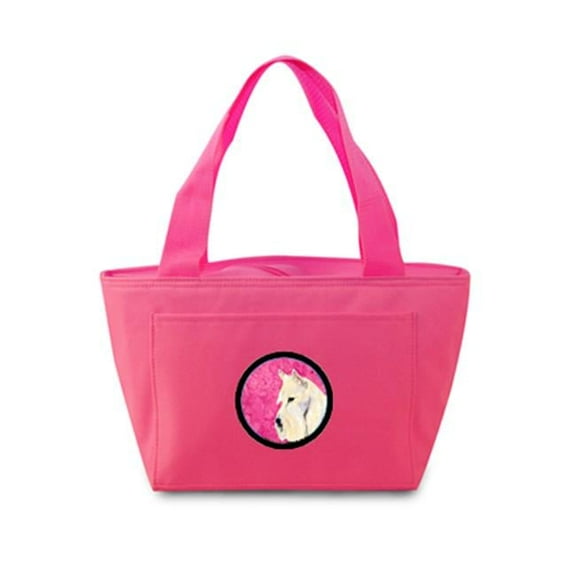 Pink Scottish Terrier Zippered Insulated School Washable And Stylish Lunch Bag Cooler