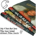 thumbnail image 2 of Black Santa Christmas Decorations African American Christmas Pillow Covers 18x18 Set of 4 for Living Room Couch and Sofa (Black Girl Angel), 2 of 6
