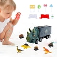 thumbnail image 4 of Camión de transporte de dinosaurios duradero, juguete educativo, juego de camión transportador Triceratops, 4 of 9