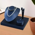 thumbnail image 6 of QccHieUs Jewelry Display Set 3 in 1 Design Earring Stand Organizer Necklace Display Stand Dark Blue, 6 of 9