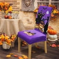 thumbnail image 3 of Halloween Chair Covers，Halloween Dining Chair Protectors, Stretch Dining Chair Cover,Washable Kitchen Parsons Chair,Removable Suitable for Halloween Kitchen Restaurant Decor(4Pcs,Purple), 3 of 6