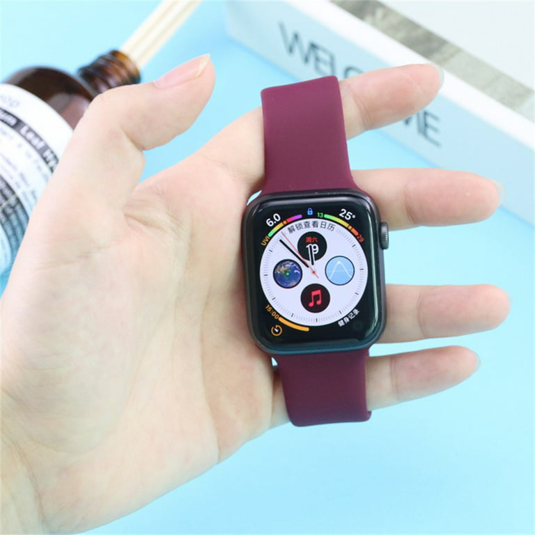 YuiYuKa Silicone Solo Loop band Compatible with Apple Watch Bands 44mm 40mm  45mm 41mm 38mm 42mm 49mm, Elastic Belt bracelet Strap for iWatch series  3/4/5/SE/6/7/8/9/Ultra starlight 