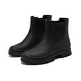 thumbnail image 4 of XIMIN Women's Rain Boots Elastic Adult Ankle Booties Mid Heel Boots Waterproof Non-Slip Chunky Platform Lug Sole Short Comfortable Fashion Garden Boots (37, Black), 4 of 5