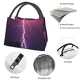 thumbnail image 4 of Fotbe Thunderstorm Violet Purple Bolsa Térmica Portátil con Estampado, Bolsa de Entrega de Alimentos Aislada, Bolsa Reutilizable de Gran Capacidad para Comidas y Supermercado, 4 of 6