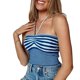 thumbnail image 1 of Top de tubo para mujer, cuello Halter, a rayas, sin espalda, sin mangas, cintura alta, Top corto para fiesta diaria y viajes, 1 of 8