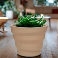 thumbnail image 4 of Ecobo 13.4 inches Eco-Friendly Round Pot Planter Dune Indoor/Outdoor use, Durable, Versatile & Lightweight, Designed by Brazilian Artisans, Contemporary All-Weather Design –Beige, 4 of 4